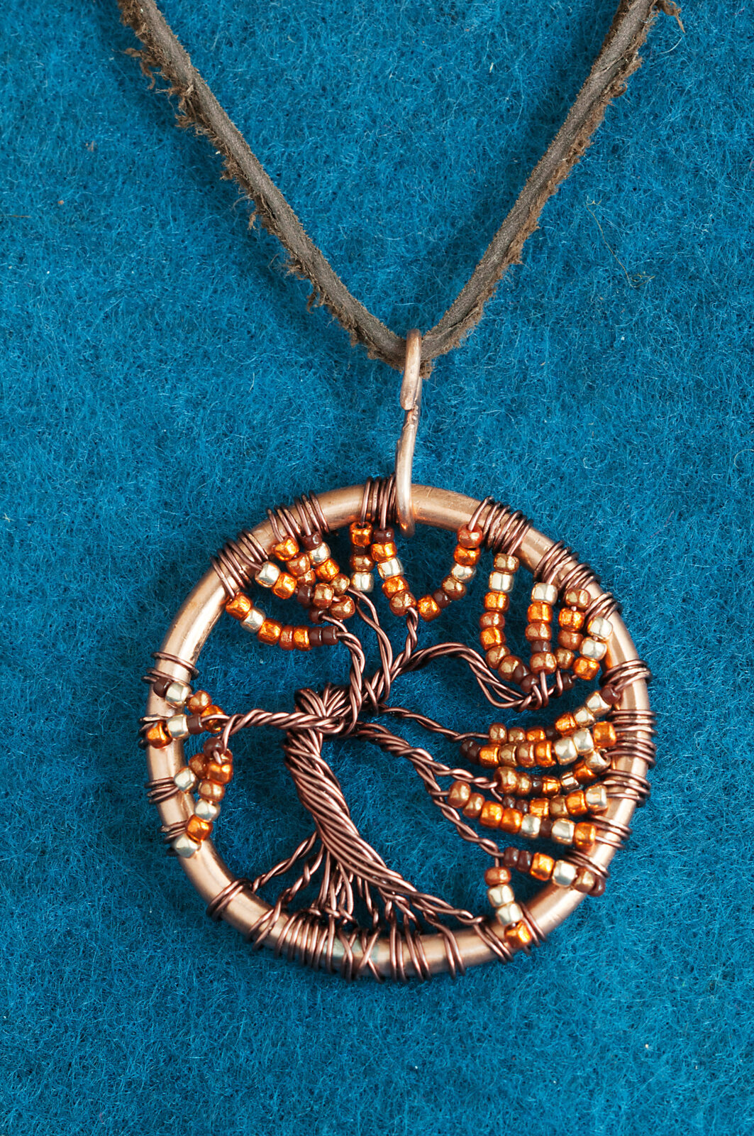 Fall colors Tree of Life necklace